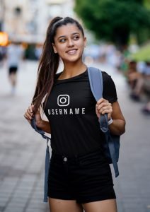 'Custom Instagram' Half Sleeve T-Shirt