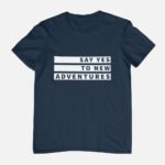'Say Yes To New Adventures' Navy Blue T-Shirt - Image 2