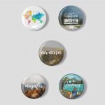 Travulls Travel Badges Pack. Travel Pin Button Badges Online India.