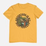 'Adventure is My Therapy' Golden Yellow Half Sleeve T-Shirt - Image 2