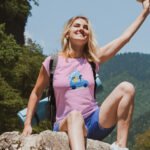 'Girl & the Dog' Light Pink Half Sleeve T-Shirt