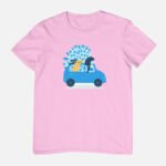'Girl & the Dog' Light Pink Half Sleeve T-Shirt - Image 2
