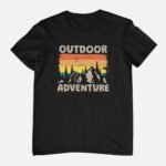 'Outdoor Adventure' Black Half Sleeve T-Shirt - Image 2